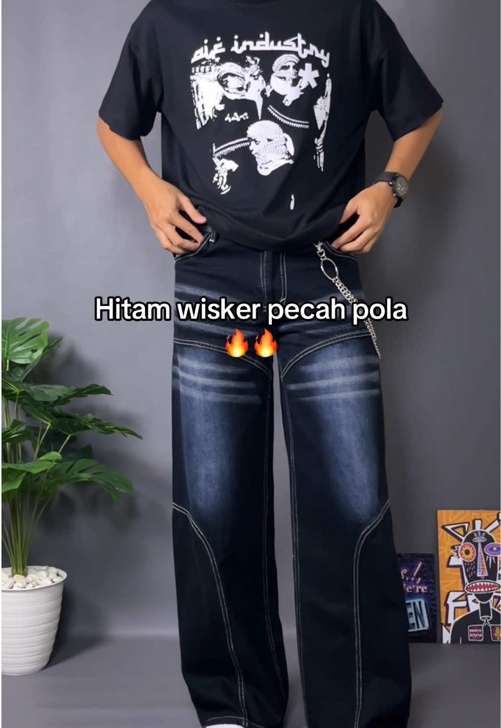 rekomendasi outfit celana jeans pecah pola#celanajeans #baggyjeans #outfit #jeansviral 