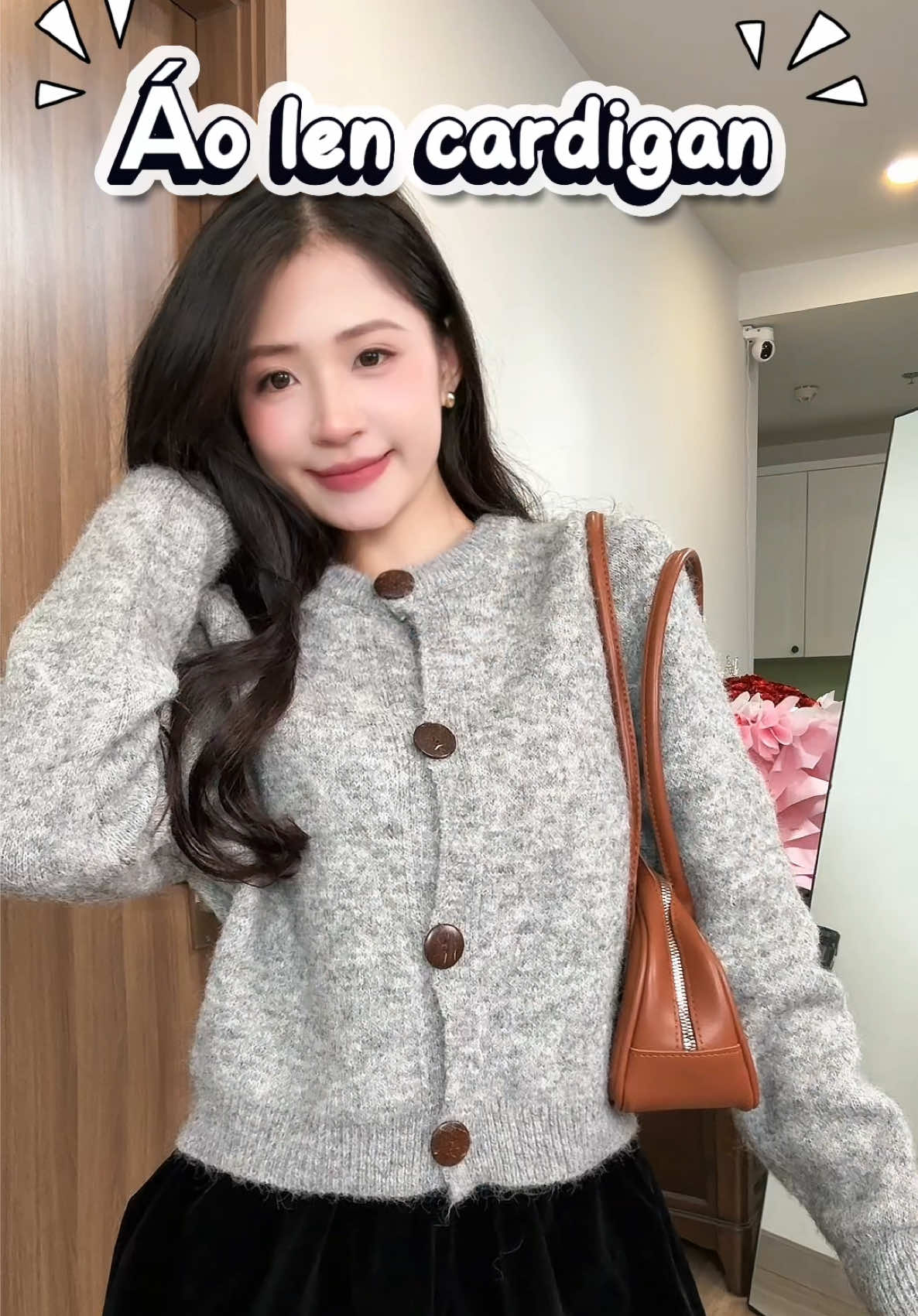 Áo len cardigan cúc gỗ xinh xỉuuu😍#huynhchang #huynhchangreview #huynhchang00 