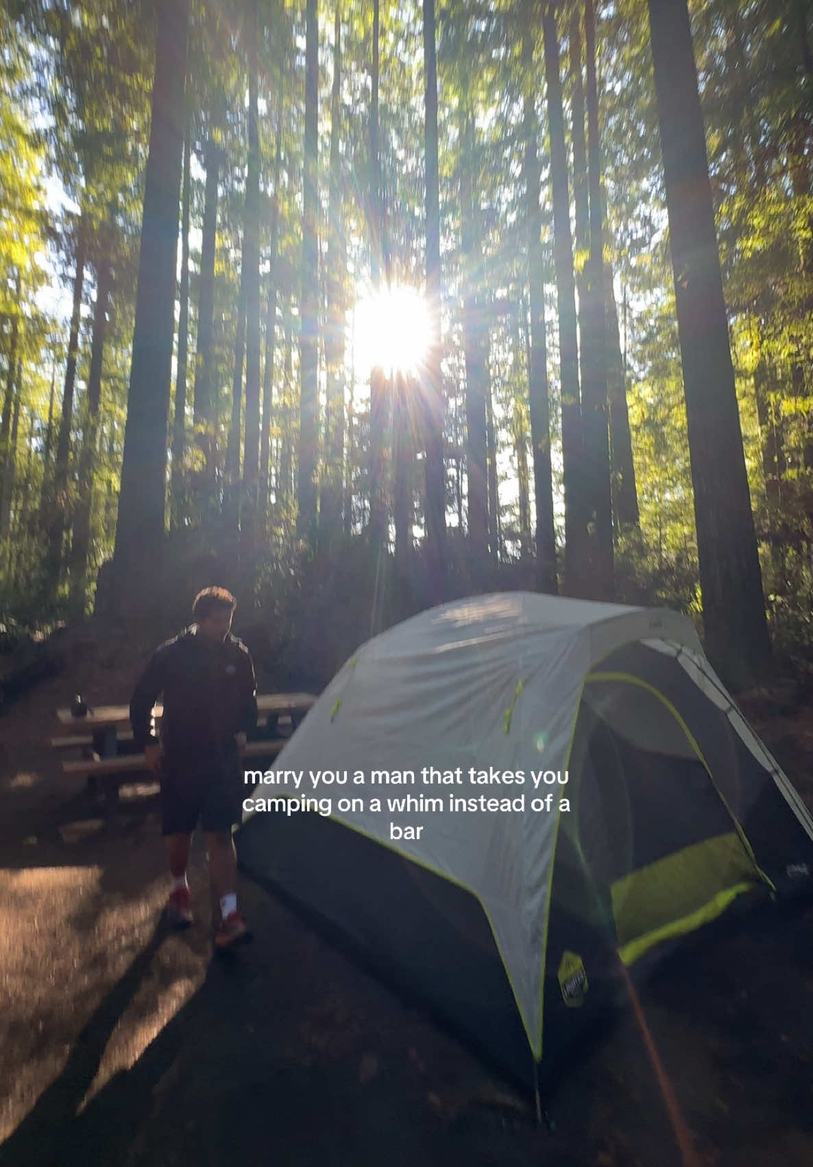 it’s also romantic af. 🪵🥾🌲 #camping #redwoodsnationalpark #campingtok #fyp #foryoupageofficiall #Love #nationalparks 