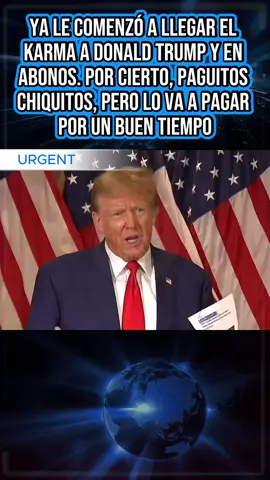 ya le comenzó a llegar el karma a donald trump y en abonos. por cierto, paguitos chiquitos, pero lo va a pagar por un buen tempo. #inmigrantes  #politica #histórico #Mamdani  #Trump 