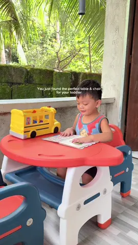 Replying to @Marife Desamito where meals, drawings, and giggles magically happen. 🌈💛 #tableandchairforkids #tableandchairfortoddlers #kidsstudytable #studytableforkids 