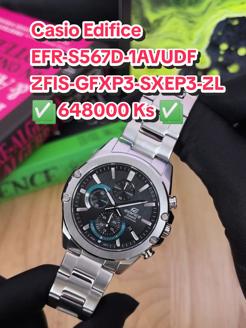 Casio Edifice  EFR-S567D-1AVUDF ZFIS-GFXP3-SXEP3-ZL:A2:B0:L0 ✅ 648000 Ks ✅ • Case Size : 46 mm • Water Resistance : 10 ATM • SAPPHIRE CRYSTAL • Stopwatch • 100m water Resistance • Stainless steel case #casio #edifice #နာရီ #ရောက်ချင်တဲ့နေရာရောက်👌 #နာရီချစ်သူများအတွက်တင်ပေးလိုက်ပြီနော် 