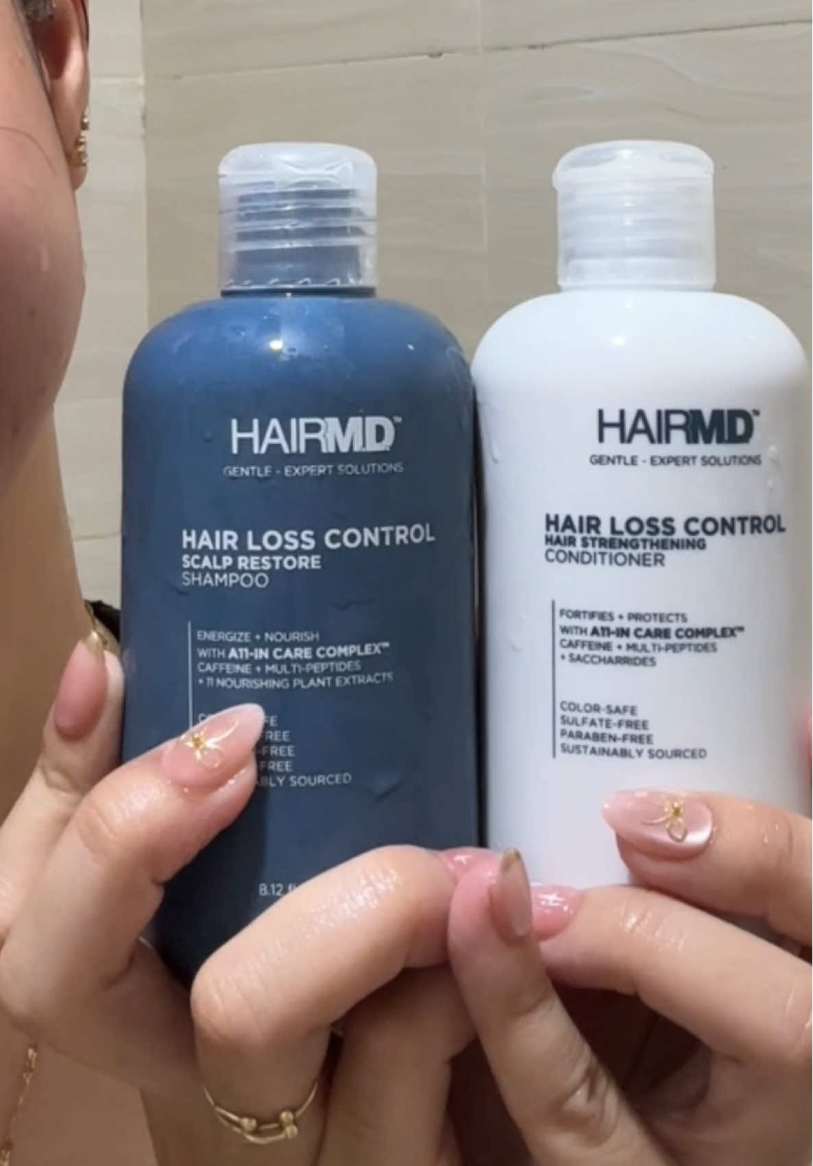 If you're experiencing hair loss, this Hair MD Hair Loss Control Duo from @hbc Mall is definitely worth it!  #hairlossshampoo #hairloss  #hairlosscontrol 