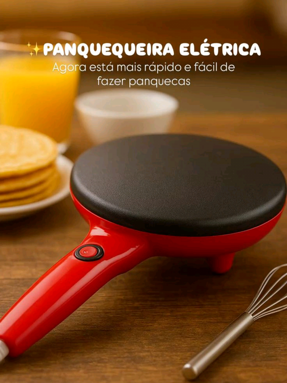 PANQUEQUEIRA ELÉTRICA ✅ Rápida e prática — panquecas prontas em segundos Antiaderente, fácil de limpar Ideal pra panquecas, omeletes, crepes e tapiocas Design leve e moderno Baixo consumo de energia Perfeita pra café da manhã, lanche ou janta #panquequeiraelétrica #crepeira #omeleteira #cozinhainteligente #facavocemesmo 