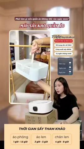Máy sấy quần áo này sẽ giúp quần áo khô nhanh, không ẩm mốc. Dùng thử 7 ngày, đổi trả nếu không ưng!