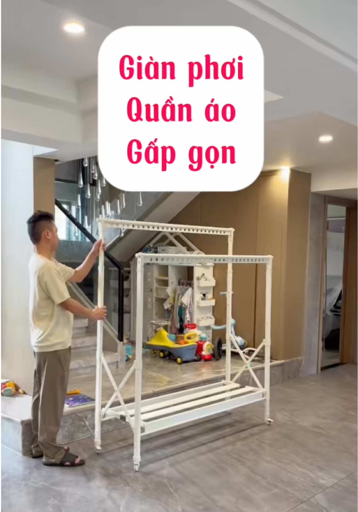 Giàn phơi quần áo gấp gọn| giàn phơi thông minh! #gianphoithongminh2025 #gianphoiquanaothongminh #gianphoiquanaogapgon #cayphoidogapgon #ronavavietnam 