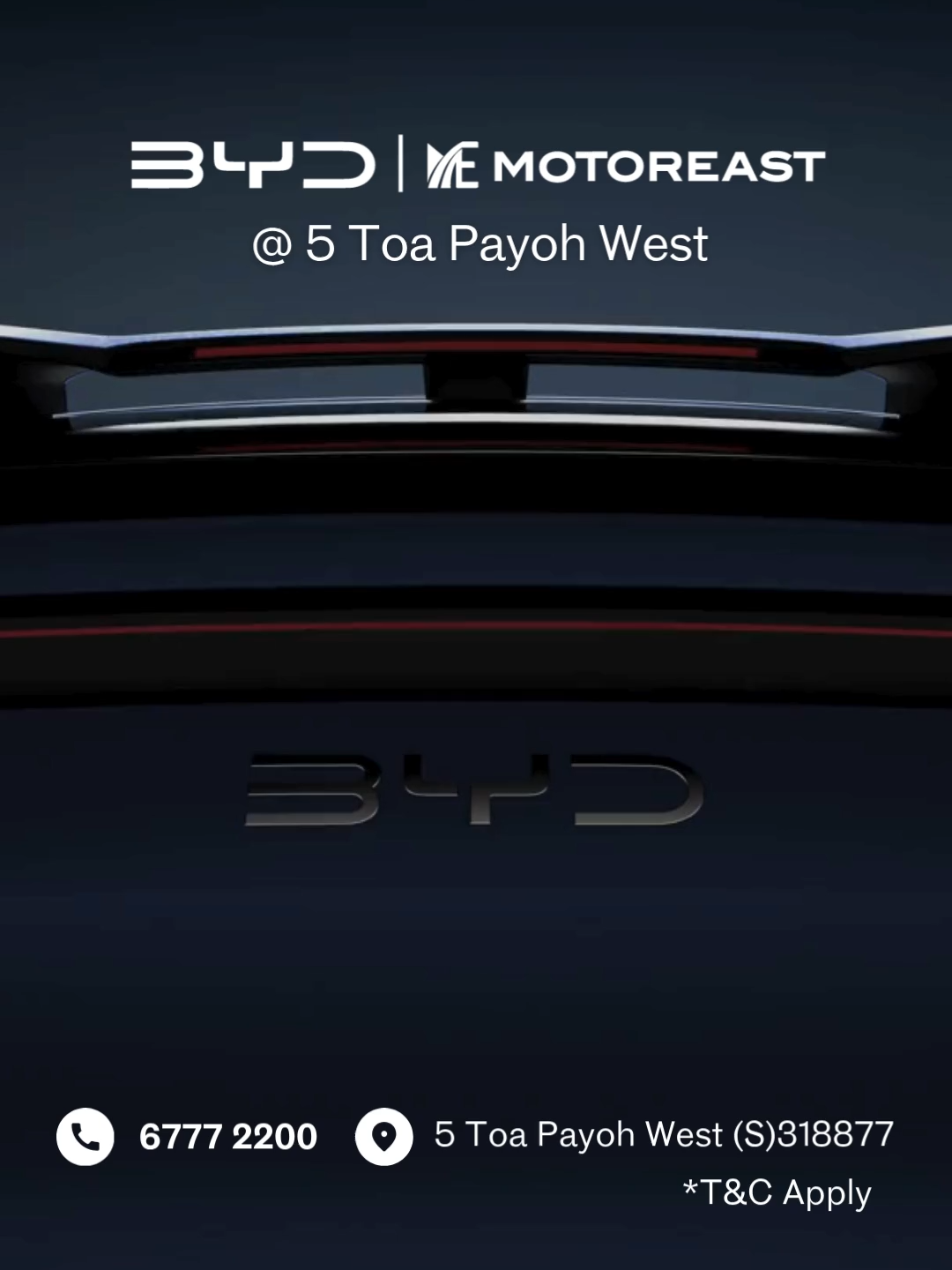 Say hello to the latest BYD Models— where sleek design, smart tech, and 100% electric power redefine your everyday drive ⚡💙 🚗 COE just dropped by up to $16,888! Now’s the best time to own your dream EV! 🎉 Sengkang Grand Mall promos happening at our showroom this weekend only! ✈️ Stand to WIN a 4D3N Zhengzhou BYD Trip worth $7,600! 🍱 Free Lunch & Dessert 🍜 🅿️ Free Parking 🚗 High Loan /Trade in ✅ Face Painting and Kids Corner for Kids! 🎨 Come see it, feel it, and take the future for a spin — 📍 5 Toa Payoh West, Singapore 318877 📞 6777 2200 🌐 www.motoreast.sg #BYDMotorEast #BYDToaPayoh #BYDSeal6 #BYDAtto3 #BYDSealion7 #BYDSG #DriveTheFuture #EVLifeSG #BYDLife #ElectricFreedom #MotorEast