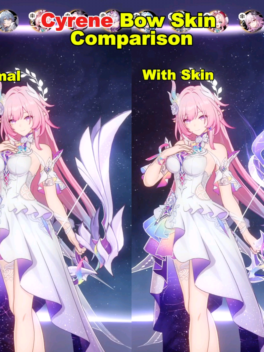 Cyrene Bow Skin Comparison #hsrcreators #HonkaiStarRail #Cyrene #hsrguide 