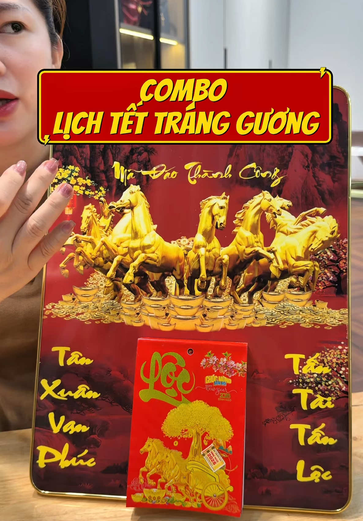 Tranh lịch tráng gương 3D rất đẹp và ý nghĩa , lịch tết bính ngọ 2026, lịch tết #xuhuong #xuhuongtiktok #lichtet #tranhlich #cuocduanhasangtao 