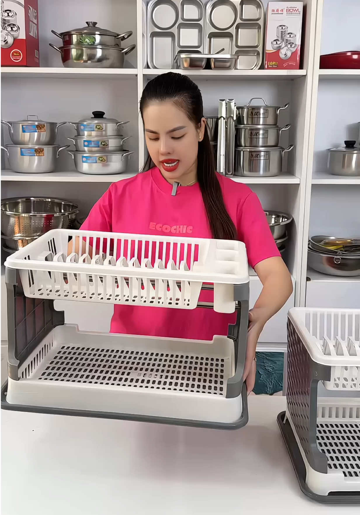 Kệ úp bát dĩa 2 tầng size to #nguyettrendy #keupbatdia 