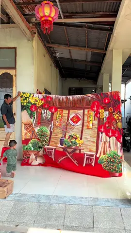 Phông nền trang trí tết bằng Vải màu sắc rực rỡ da dạng mẫu #phongnentrangtritet #trangtritet #decortet 