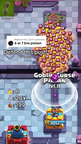 Replying to @mrt_23.0 Can 6 or 7 Evo Poison defend this push? 🤔 #clashroyale #clashroyaledaily #clashroyalemoments #clashroyalememes 