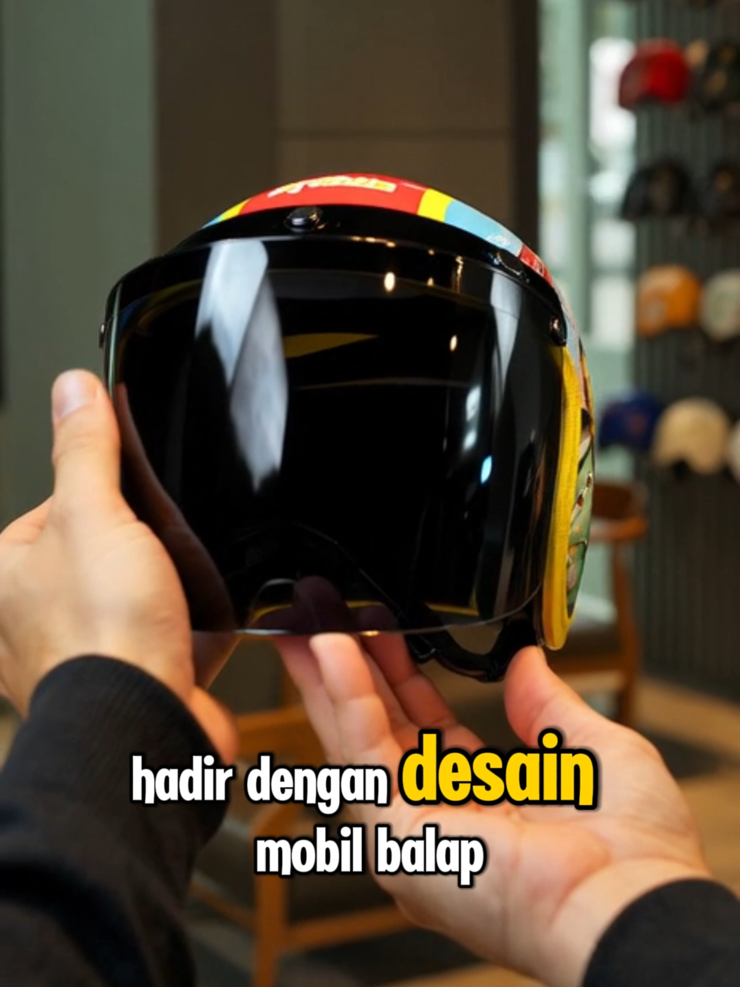 Motif Carsnya keren banget, anak auto mau pake tiap hari #helmet #helmanak #helmanakretro #helmanakbogo #helmanakkarakter #joykidz #joykidzhelmet #joyfulriding
