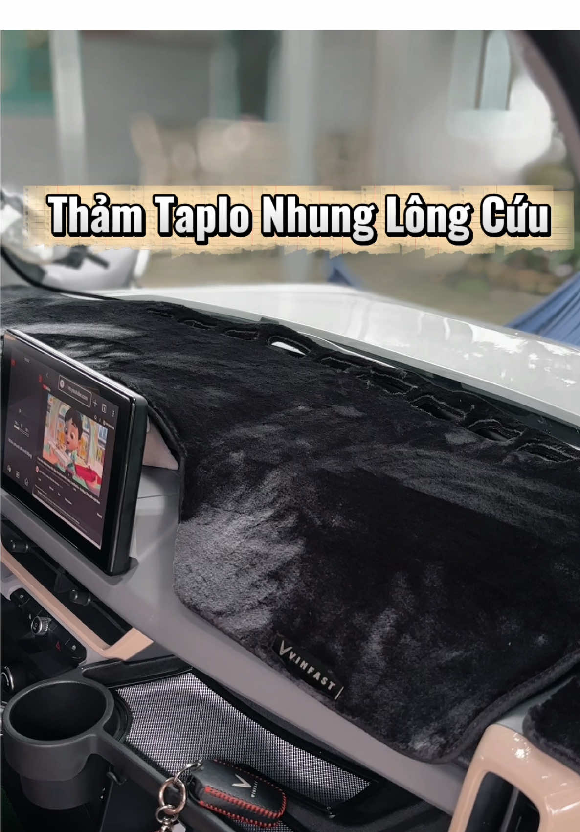 Thảm Tao Nhung Lông Cừu trải trên xe siêu sang #xuhuong #vinfast #vf3 #thamtaplo #xedien 