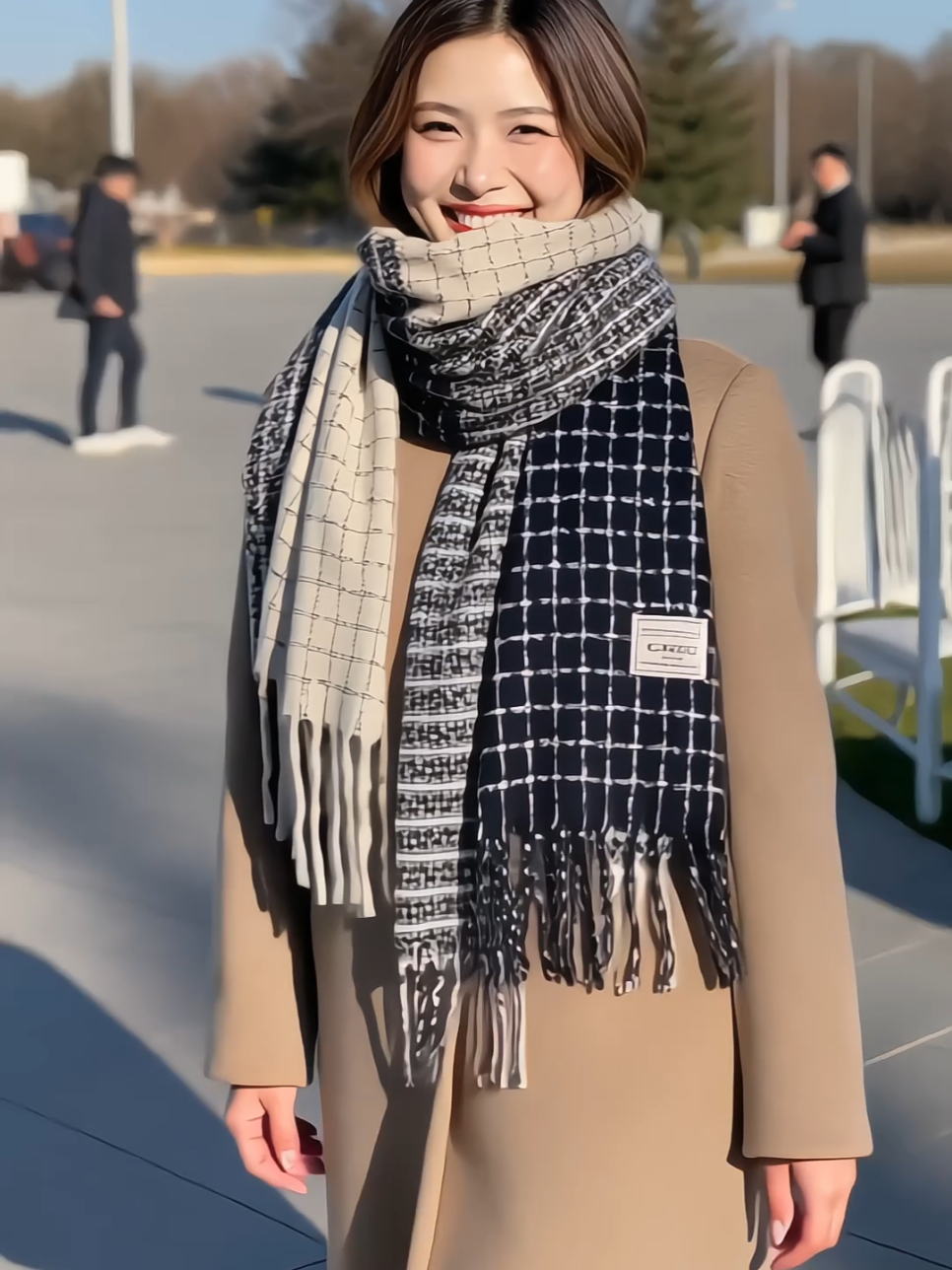 Khăn quàng cổ kẻ caro xinh xắn chất len lông mịn #khanquangxinh #khanchoangam #khanquangco #khanlenxinh #xuhuong 