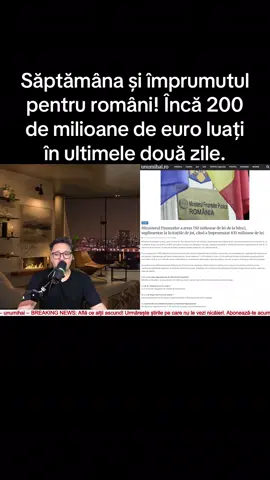 Săptămâna și împrumutul pentru români! Încă 200 de milioane de euro luați în ultimele două zile. #stiriromania #breakingnews #stiri #unumihai #pentrutine 