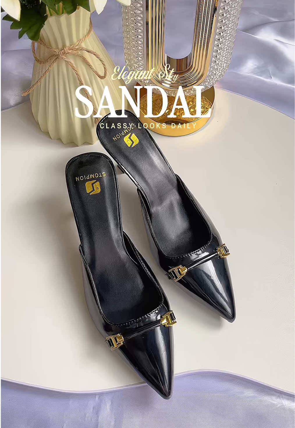 Classy and stylish sandal that adds a touch to any outfit 💫 #sandal #sandals #heelsandals #classysandals #sandalforwomen 