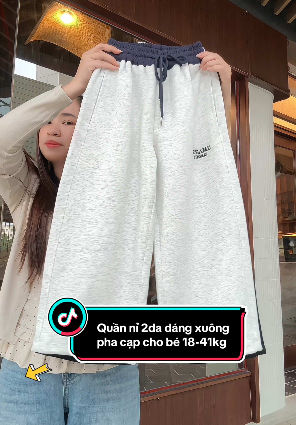 Quần nỉ 2da phối màu pha cạp cho bé trai bé gái 18-41kg. #megaoreview123 #quanaotreem #quannibetrai #quannibegai #quannichobe 