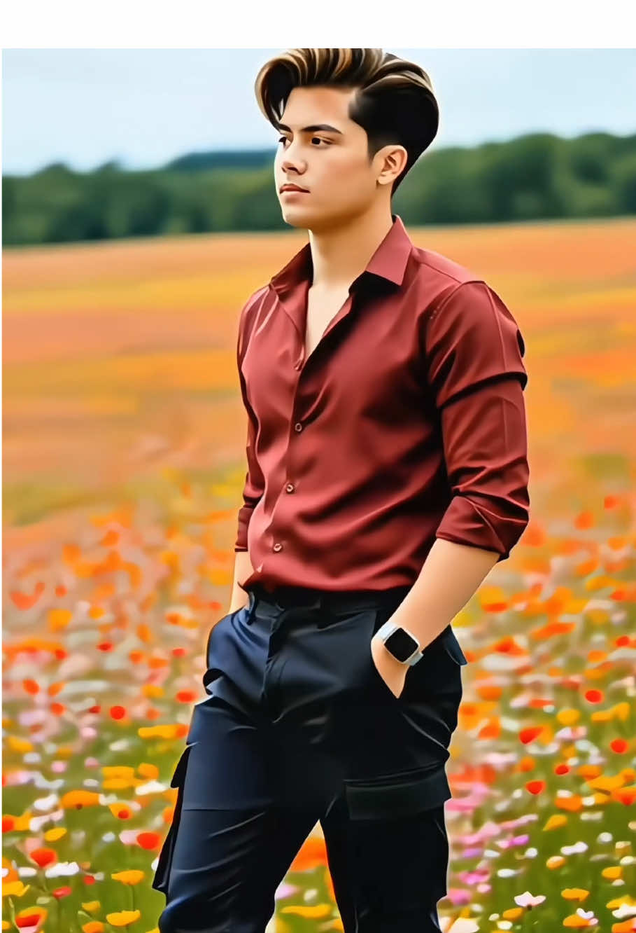 Generate this type of realistic video for free on capcut. Try this new ai flowerfield effect #ai #khemishere #capcutforus #capcut #capcutpioneer 