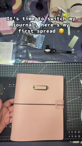 This spread took me hours to complete, lots of fussy cutting. I used the following elements from different vendors to complete this spread.  @charmchums08 I used loop id 11012879 @GoodiesforSoul from the golden solid line sticker to the quote.  #journalingcommunity #journalspread #craftingcommunity #stickers #fyp 