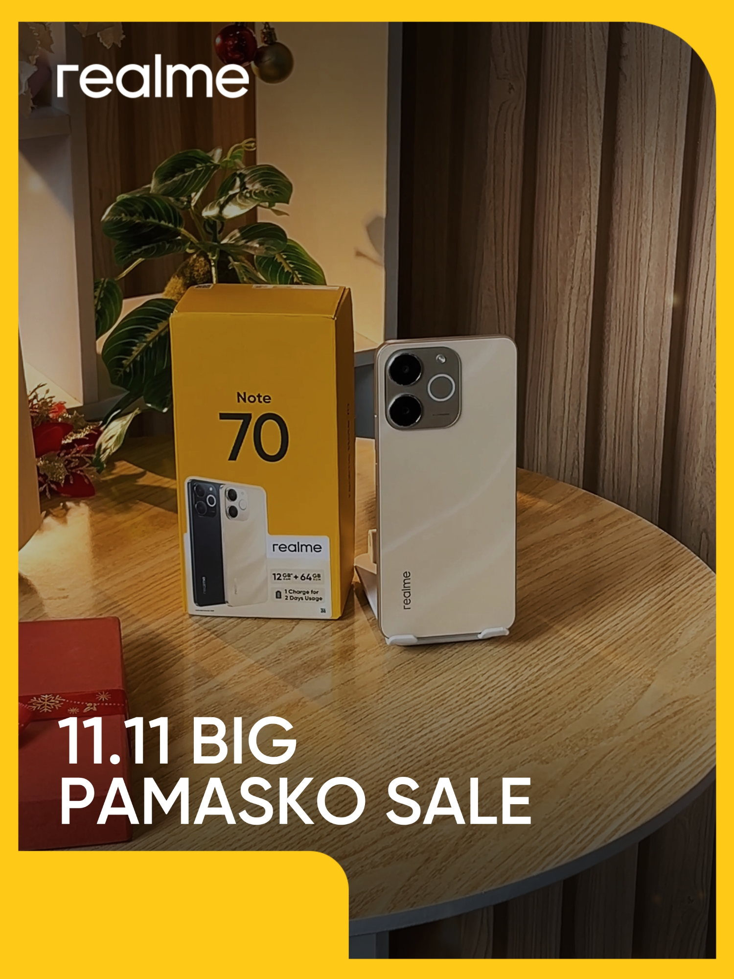 Last Christmas? Same phone. Still working perfectly. 😎 That’s the realme Note 70 — durable, reliable, and now on sale this 11.11 for ₱4,094! Shop now while it lasts!  #realmephilippines #realme #TikTokShop11BigPamasko #christmasgiftideas #ChristmasGift #realmenote70