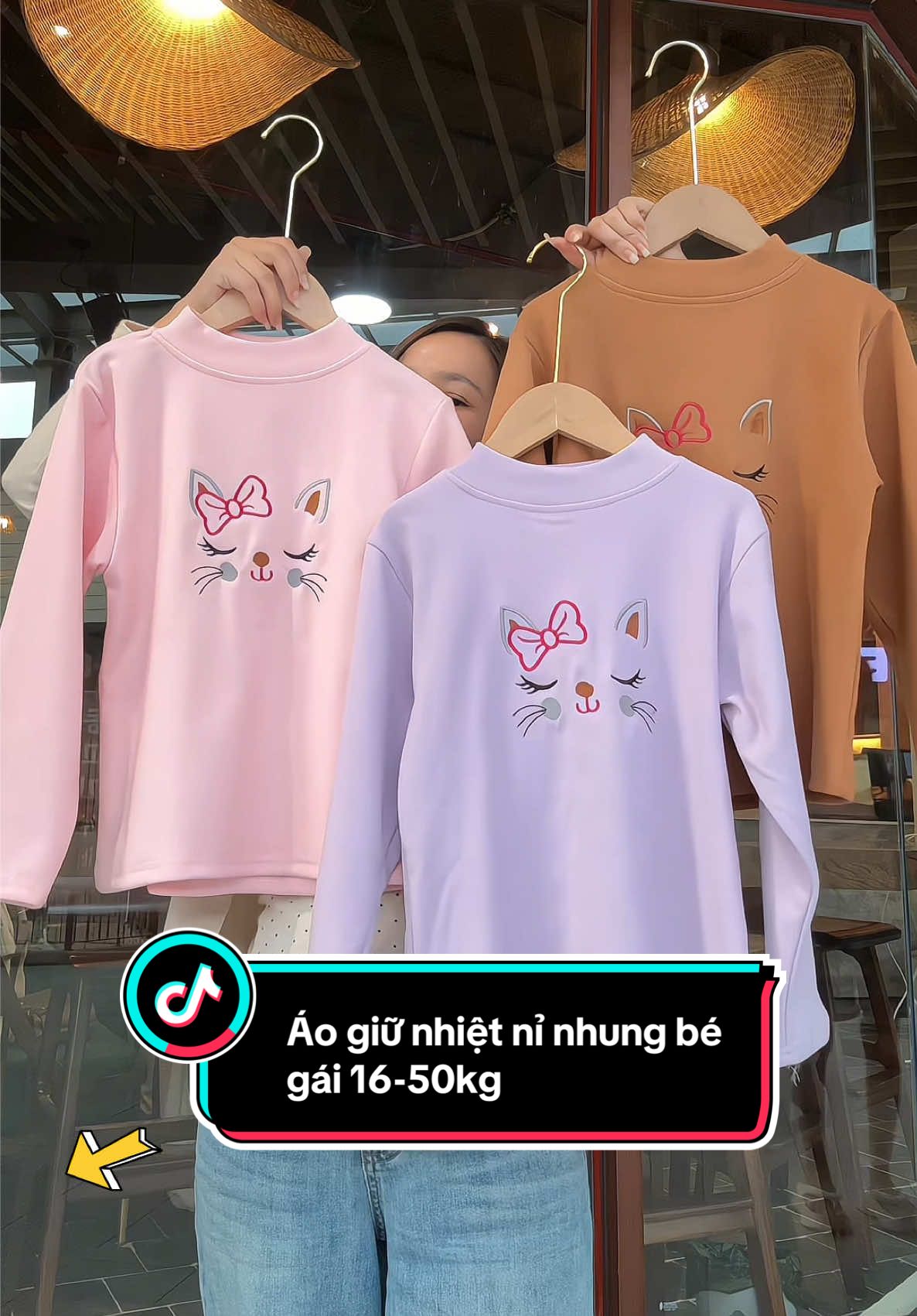 Áo giữ nhiệt cho bé gái 16-50kg chất nỉ nhung dày dặn ấm áp k bai xù. #megaoreview123 #quanaotreem #aonibegai #aogiunhietchobe #aogiunhietbegai 