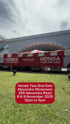 🚗 Honda Year-End Sale is back! 🚗 Don’t miss our special year-end offers on brand new Honda cars — with low downpayment from $1,780, spin and win prizes worth $1,690, and more — available only during this weekend. Join us for our 2-day exclusive event to enjoy other amazing year-end deals on: 🔧Aftersales packages – Up to $1,488 worth of freebies for servicing packages.  🛍️ Genuine Honda merchandise – Up to 70% off selected parts and accessories. 🚘 Rental & leasing offers – Flexible 3 & 5 years leasing for the Jazz and HR-V. That’s not all — bring your loved ones along for some extra fun! 🎨 Get a free caricature drawing of you and your family 💆 Enjoy a complimentary spine & posture check by ChiroTime ☕ There will be complimentary coffee and snacks during the event! 👉 Come on down to our Alexandra showroom to find out more! While stocks last! #HondaSingapore #Honda #KahMotor