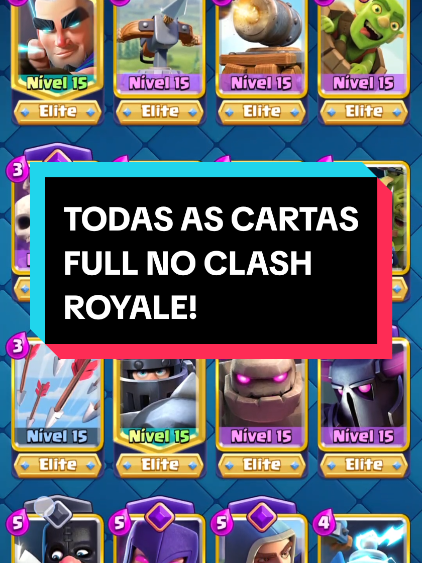 TODAS AS CARTAS DO CLASH ROYALE FULL #clashroyale #livehighlights #tiktoklive 