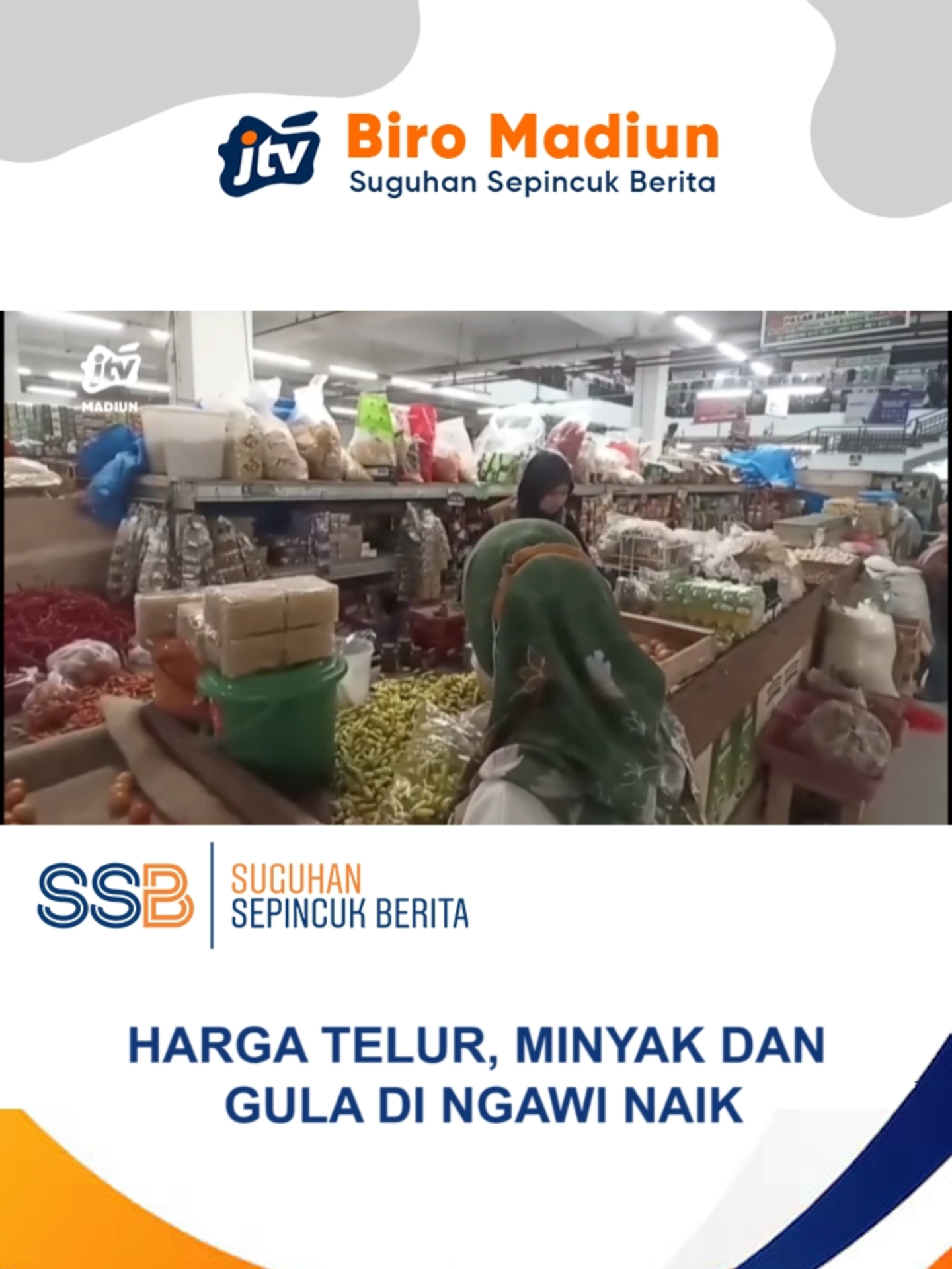 NGAWI – Harga sejumlah bahan pangan di Kabupaten Ngawi mengalami kenaikan. Komoditas seperti telur ayam ras, gula pasir, dan minyakita kini dijual lebih tinggi dibanding pekan sebelumnya. Pedagang menyebut, kenaikan ini dipicu tingginya permintaan dan berkurangnya pasokan, salah satunya akibat program Makan Bergizi Gratis (MBG). Mereka berharap harga segera kembali stabil agar penjualan tidak terus menurun. #Ngawi #HargaPangan #TelurAyam #GulaPasir #Minyak#mbg