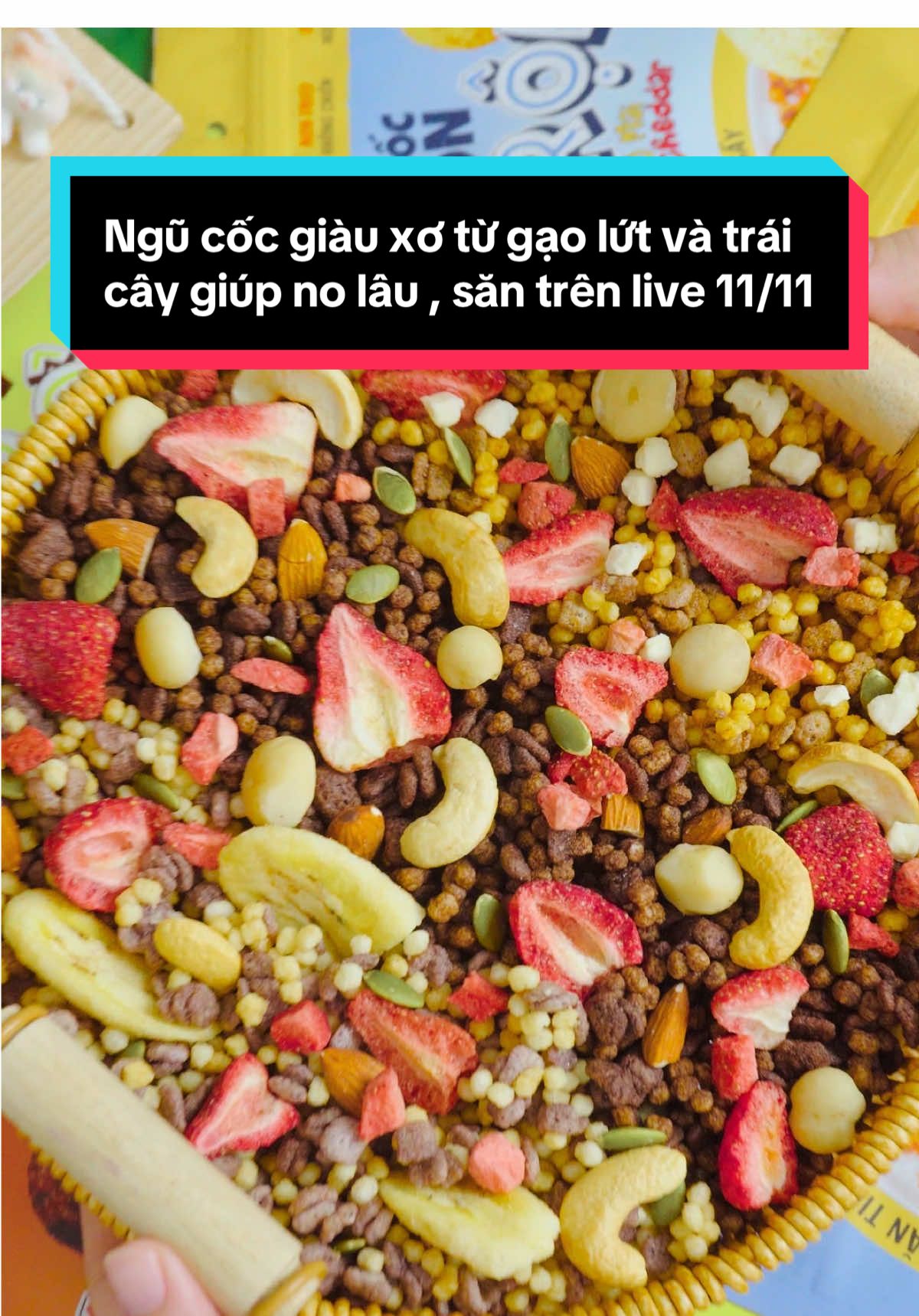 Lên live 11/11 để săn được granola và ngũ cốc gạo lứt bản dâu sấy đặc biệt nha. #befrescovn #healthylifestyle #granola #ngucocdinhduong #tiktoksale 