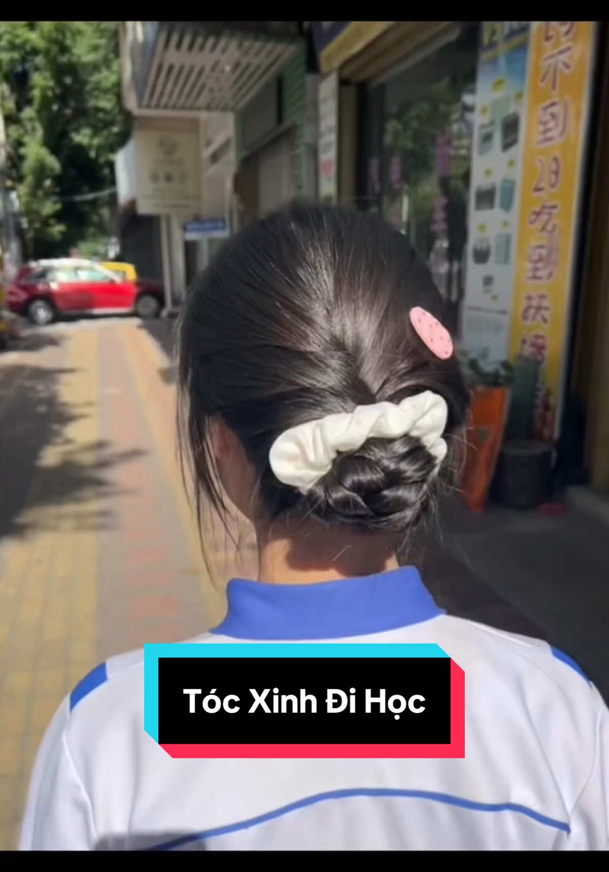 Hướng dẫn chi tiết kiểu tóc búi thấp xinh xắn đi học #foryou 