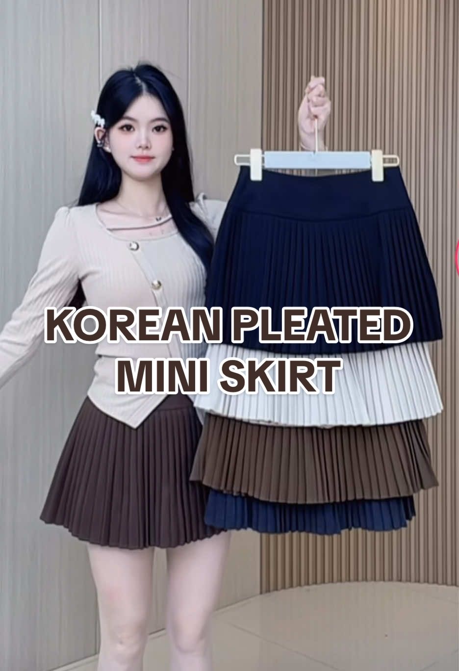 Make your OOTDs stylish and elegant with this korean pleated mini skirt. Buy yours now!😍 #miniskirts #miniskirtoutfit #koreanpleatedskirt #tiktokshoppingpaydaysale #tiktokshopph 