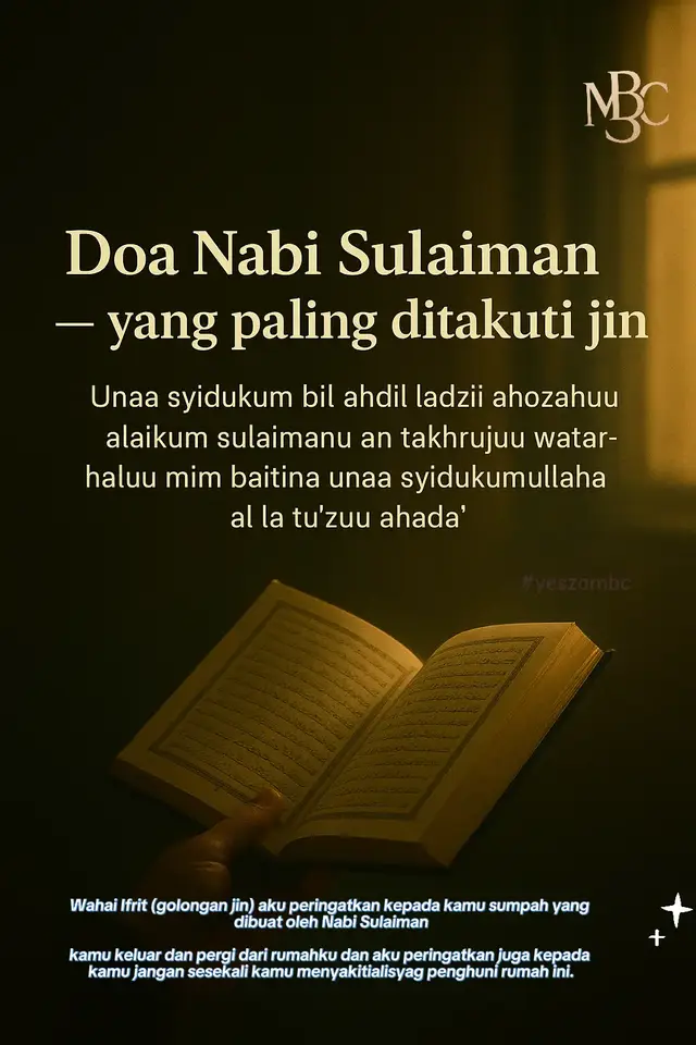 Inilah doa yang jin paling takut dengar — doa Nabi Sulaiman yang jadi perisai diri & rumah. Amalan ini diriwayatkan dari kisah Nabi Sulaiman عليه السلام, yang diberi kekuasaan atas jin dan makhluk ghaib dengan izin Allah. Baca ayat ini setiap malam: اللَّهُمَّ أَعِنِّي عَلَيْهِمْ بِسُلْطَانِكَ وَقَهِّرْهُمْ بِقُدْرَتِكَ “Ya Allah, tolonglah aku menghadapi mereka dengan kekuasaan-Mu, tundukkan mereka dengan kekuatan-Mu.” Dibaca 3x dengan yakin, lalu tiup ke arah diri dan sekeliling rumah. Niatkan perlindungan hanya dari Allah, bukan pada ayat itu sendiri. Ketenangan rumah bermula dari zikrullah. Kalau kau pun nak rasa tenang setiap malam, amalkan doa ini — dan kongsi supaya lebih ramai dilindungi. #doaperlindungan #ayatsulaiman #halaujin  #islamicreminder #yeszambc 