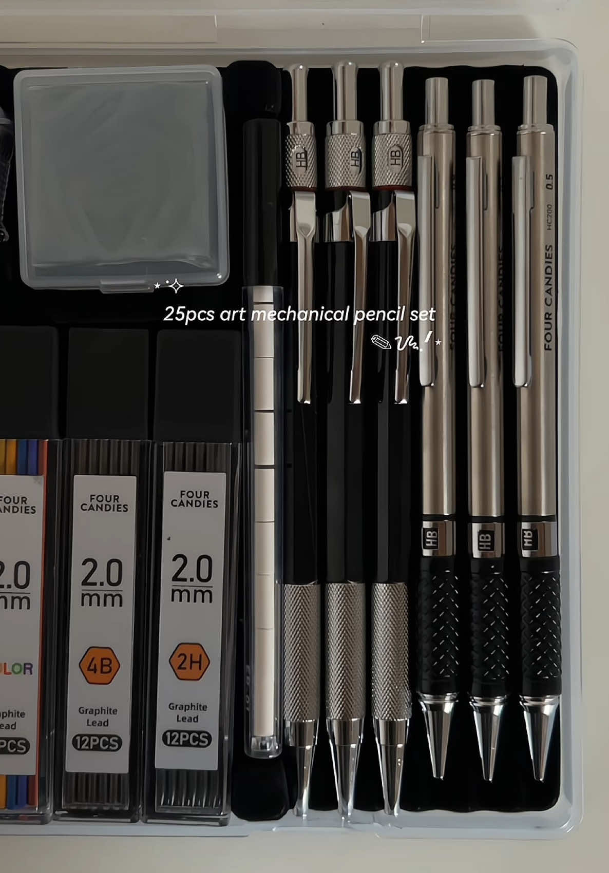 25pcs art mechanical pencil set #mechanicalpencil #art #sketch #artmaterials 