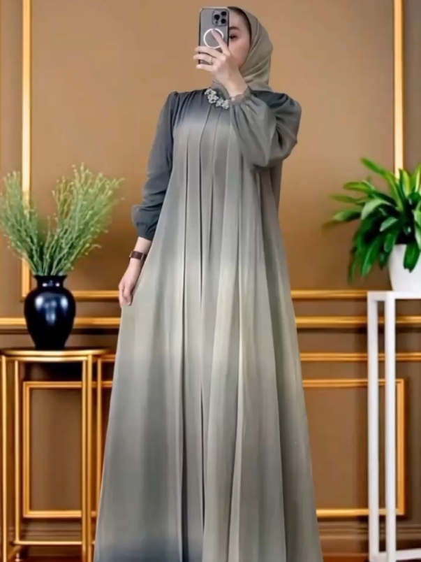 Gamis set hijab dress wanita Elegan Mewah Busui Friendly #gamis #gamissethijab #gamismurah #gamisviral #promoguncang1111 