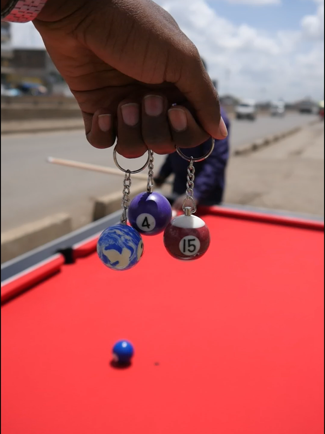 free key chain if he pockets the ball... contact us on 0710 359 047 for high quality pool tables, pool table accessories and pool table maintenance services.. we're located in Nairobi (Kariobangi, along Outer-ring road in opp Muharata) Nakuru (Naka) and Embu (Mururi)  #pooltable #challenge # #fyp #viral