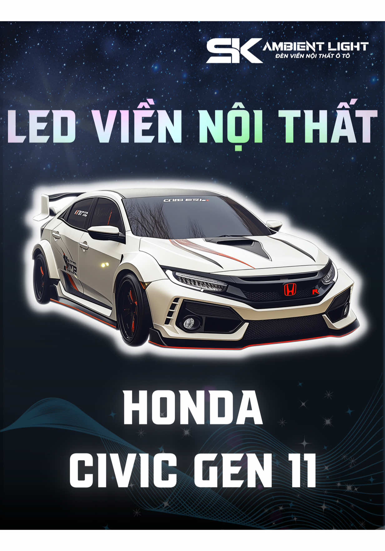 dải lụa nha #ledviennoithatsk #sk_ambientlight #hondacivic 
