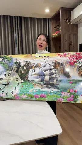 Tranh kèm đồng hồ #tranhtreotuong 