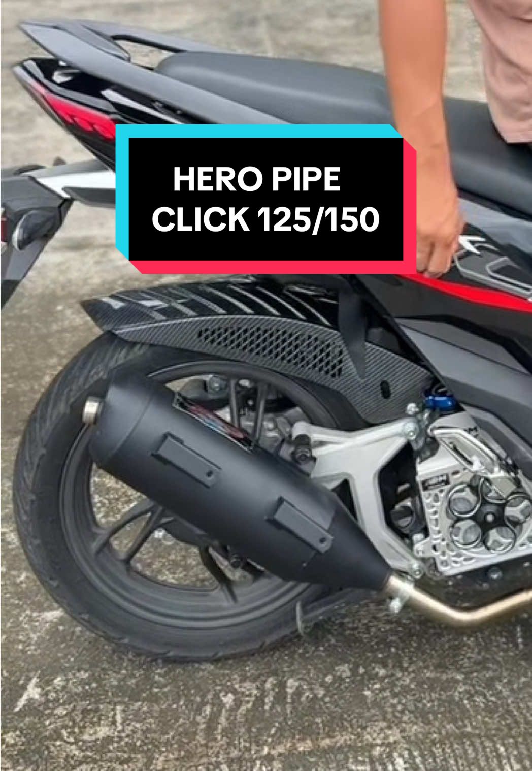 Hero pipe for click 125/150 napaka lutong mga boss🔥 #heropipe #heropipeforclick #hondaclick #click125 #powerpipe 