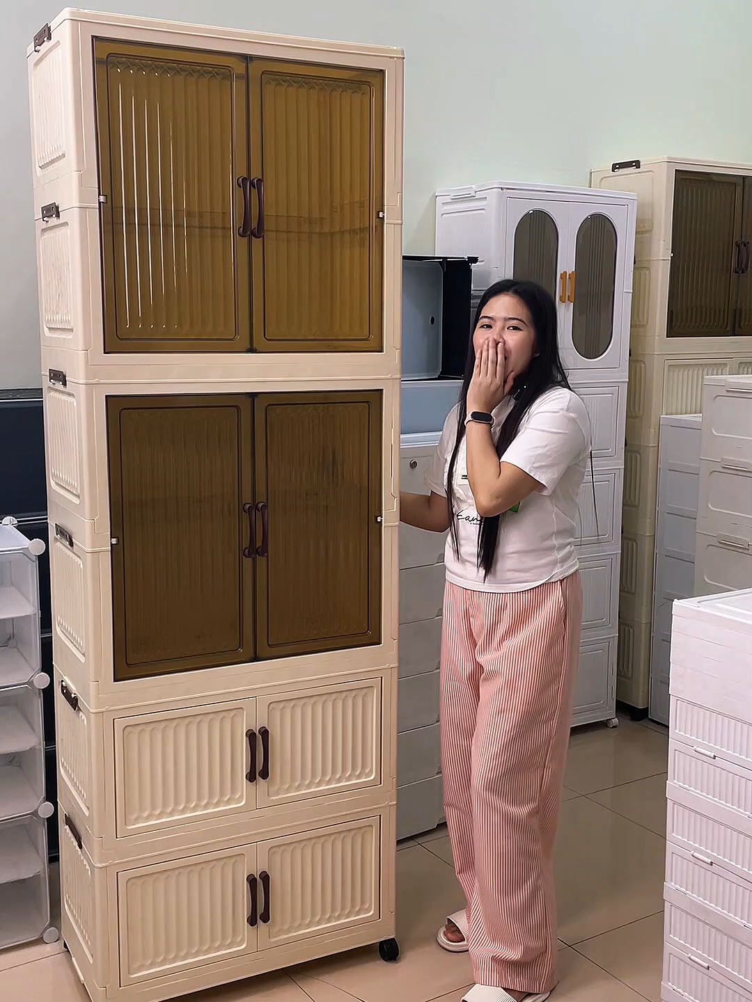 【 Double size Folding Wardrobe 】 Choose 70-80CM at your leisure! Durable upgrade of waterproof fabric, effortless movement of universal wheels, one second installation free and convenient deployment#fyp #foldable #organization #wheel #tiktok #clothes #storagehacks #organizationhacks #homeorganization