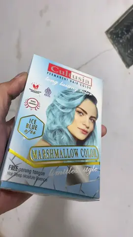 Recomended ice blue Cultusia permanent hair color #iceblue #cultusia #haircolor #warnarambut 