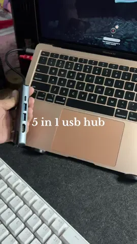 usb hub includes 1 type c port, 2 usb port, 1 hdmi port, 1 rj45 port #fyp #usb #usbhub #macbook #gadgets 