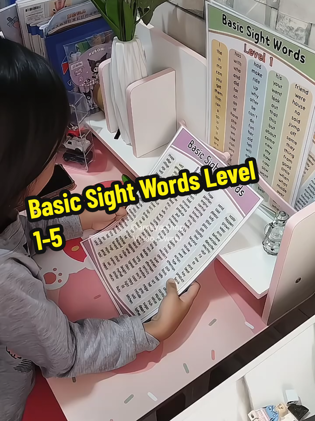 Basic Sight Words Level 1-5 #basicsightwords #educationalchart #readingforbeginners 