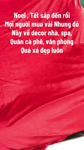 Vải Nhung đỏ decor xinh lắm #trangtritet #trangtrinoel #vainhungdo #vaido 