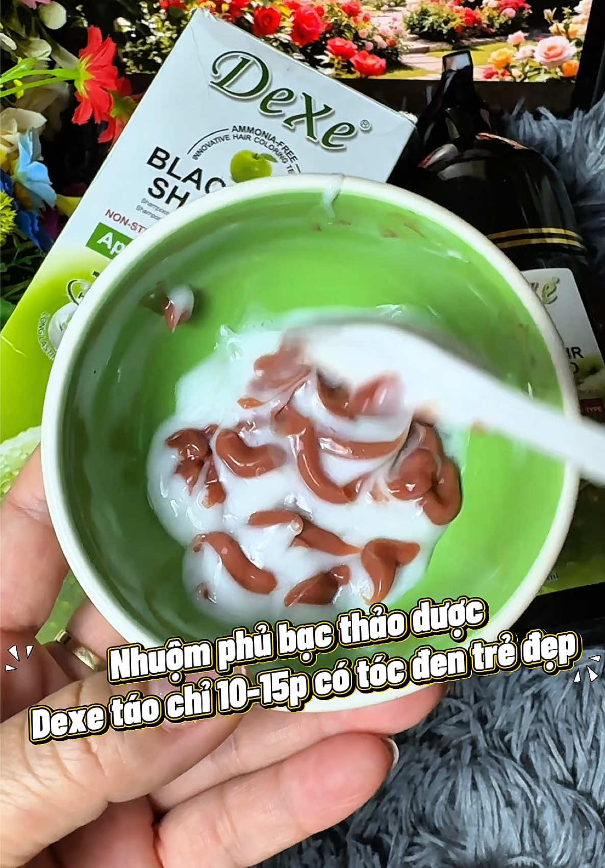 Nhuộm phủ bạc Dexe táo. Ko hôi, ko dính da đầu. Nhuộm đen tóc bạc chỉ 10-15 phút tại nhà đơn giản ạ #nhuomtoc #nhuomtoctainha #nhuomthaoduoc 