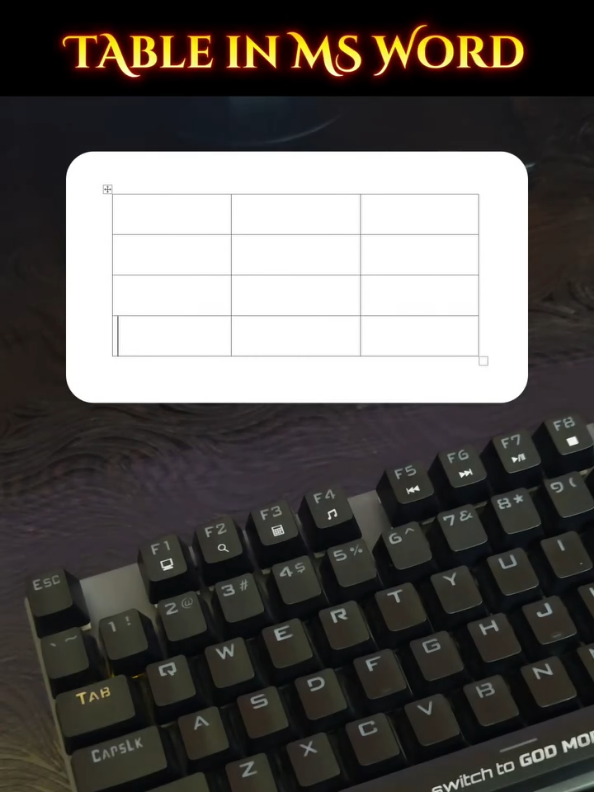Table in Microsoft word #computer #pc #laptop #viral 