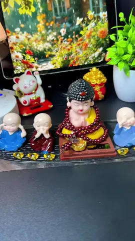 Combo Tượng Như Lai và 4 Chú Tiểu trang trí Taplo xe ô tô, bàn làm việc, decor nội thất trong phòng#settrangtritaplooto#huongtichcuc74 #huongchiase74 