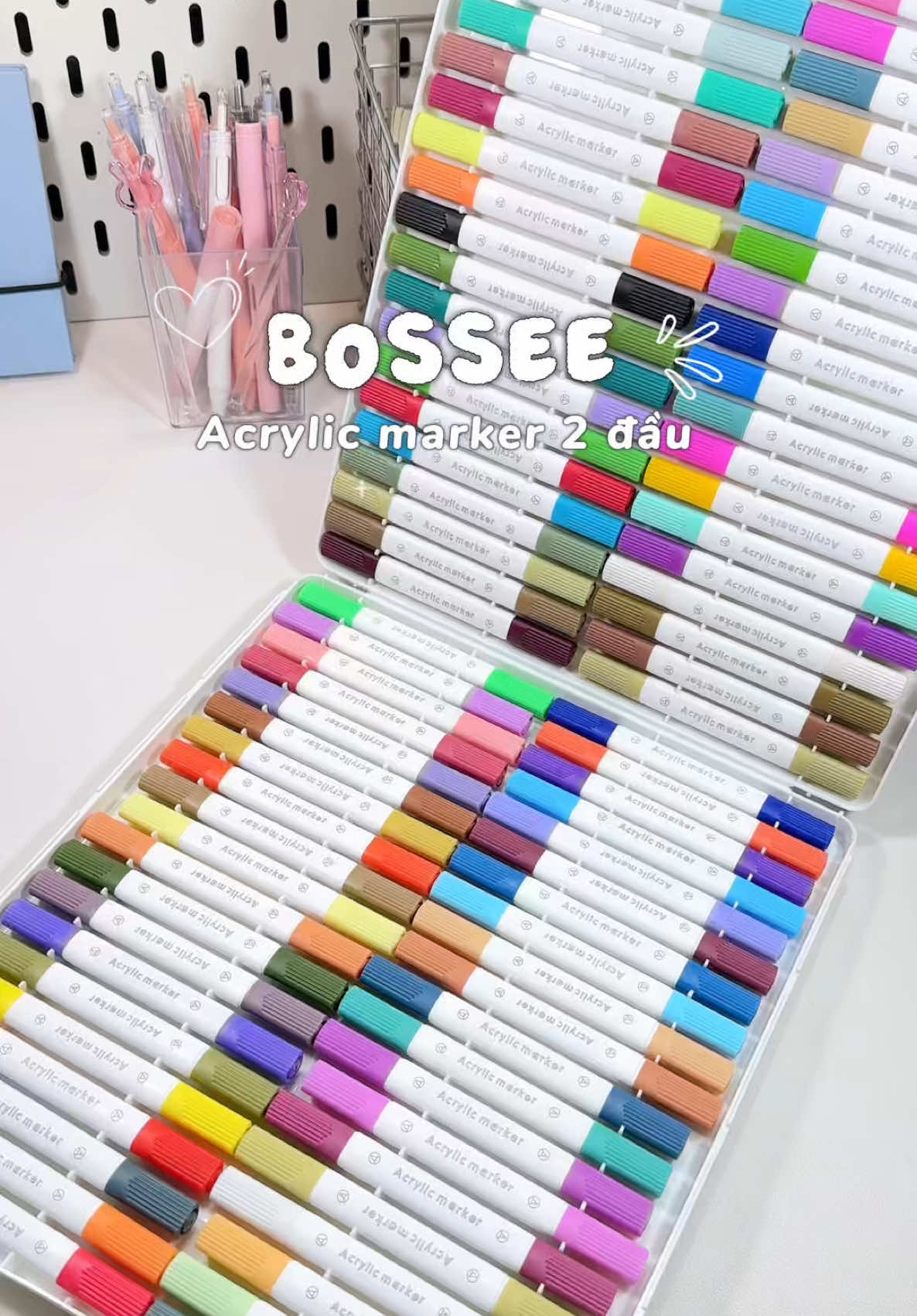 80 màu ê hề luôn, tô vẽ viết calligraphy gì cũng được ⚡️ #acrylicmarker #bossee #acrylicmarker2dau #mauacrylicmarker #fyb 