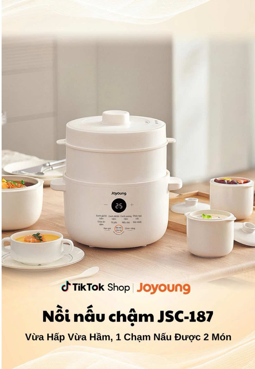 Nồi nấu chậm chỉ có mẹ bỉm sữa mới cần dùng? 🤔 Không hề, nồi nấu chậm JSC-187 nhà Joyoung làm được nhiều hơn bạn nghĩ đó😌 🌟Khâu chuẩn bị linh hoạt, hẹn giờ đến bữa là có thức ăn ngon 🌟Giữ trọn dinh dưỡng của món ăn 🌟Thực phẩm nấu ra sẽ mềm nhưng không bỡ Không chỉ vậy, với 8 chức năng nấu cài đặt sẵn, bữa ăn hằng ngày cũng có thể được đa dạng hóa với sự giúp sức của em nó đó nha😋  #JoyoungVietNam #EnjoyBeingHealthy #1JoyoungEveryTaste #NoiNauCham 