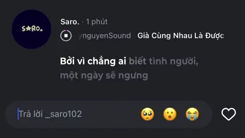 Bởi vì chẳng ai biết tình người, một ngày sẽ ngưng #_saro102 #lyrics #nhachaymoingay #xuhuong 